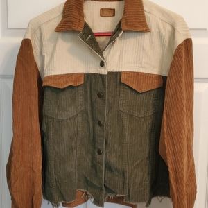 Sz L cord vintage jacket bottom cut
